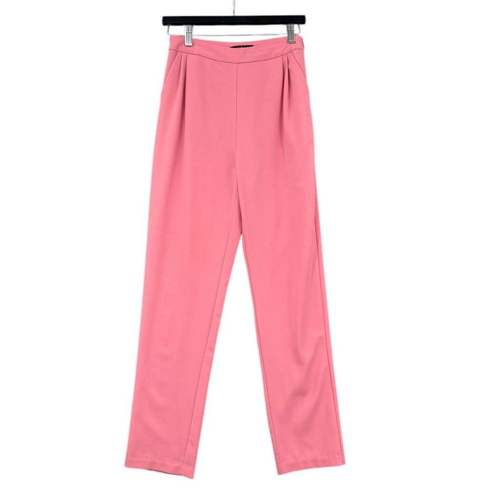 Lulus Pleated High Rise Trousers Women S 100% Polyester Pink